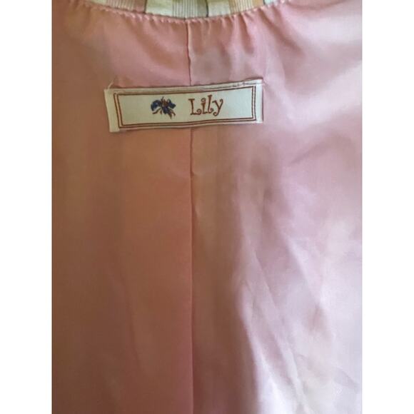 Lily Size Small‎ Blazer Pinstrike Cotton Blend Pink / White / Green - Picture 5 of 6